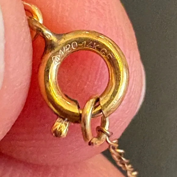 Vintage locket 1/20 14K gold filled flower pendant necklace choker